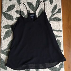 Seductions Flowy Racerback Black Sheer Top (Large)